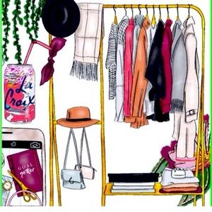 Stylish Clothing Rack with Assorted Apparel